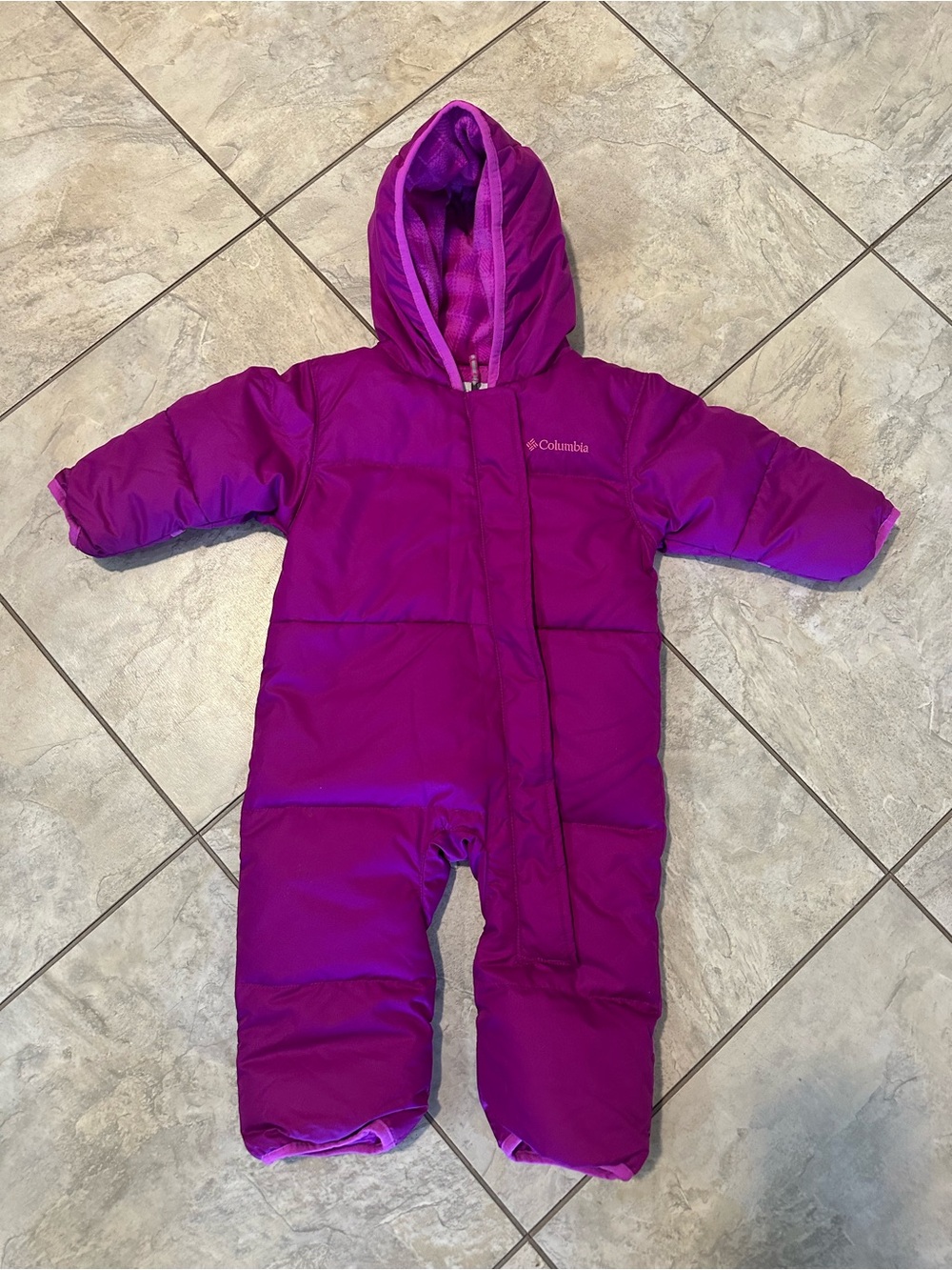 Columbia Bright Purple Infant Hooded Snowsuit One-Piece